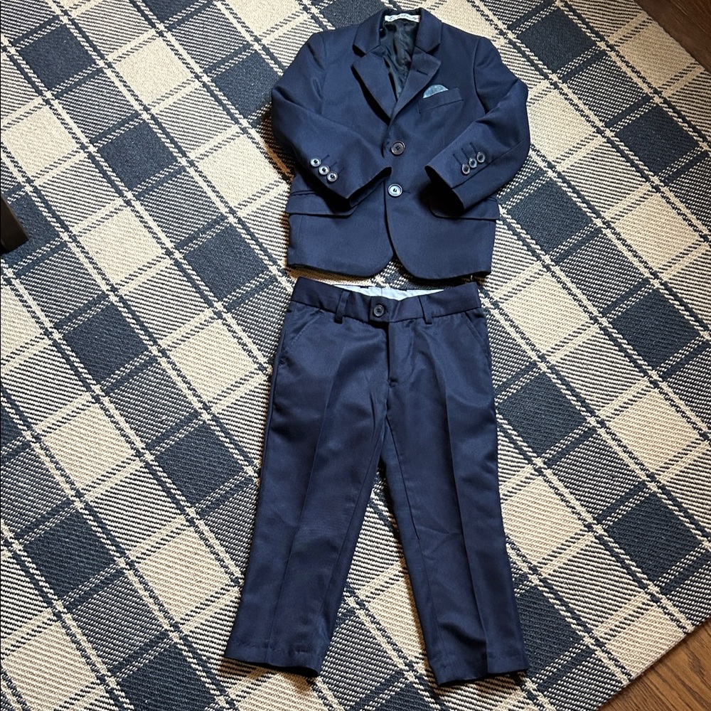 English Laundry Kids' Navy Suit Set boys 3T formal wedding event